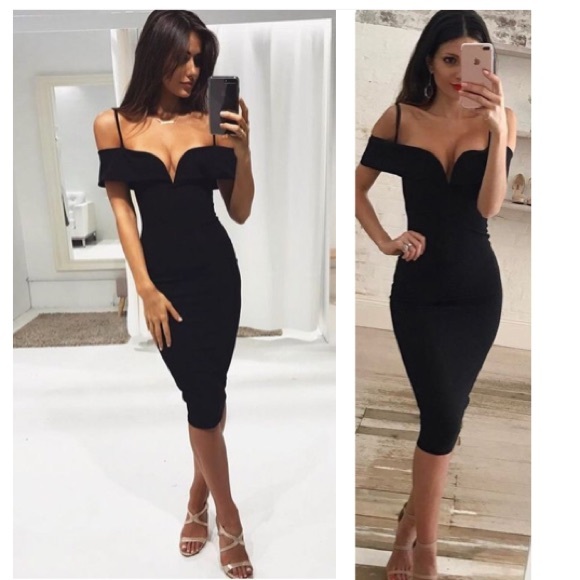 LBD cocktail dress Charlotte Russe Black S &M prom - Picture 3 of 8